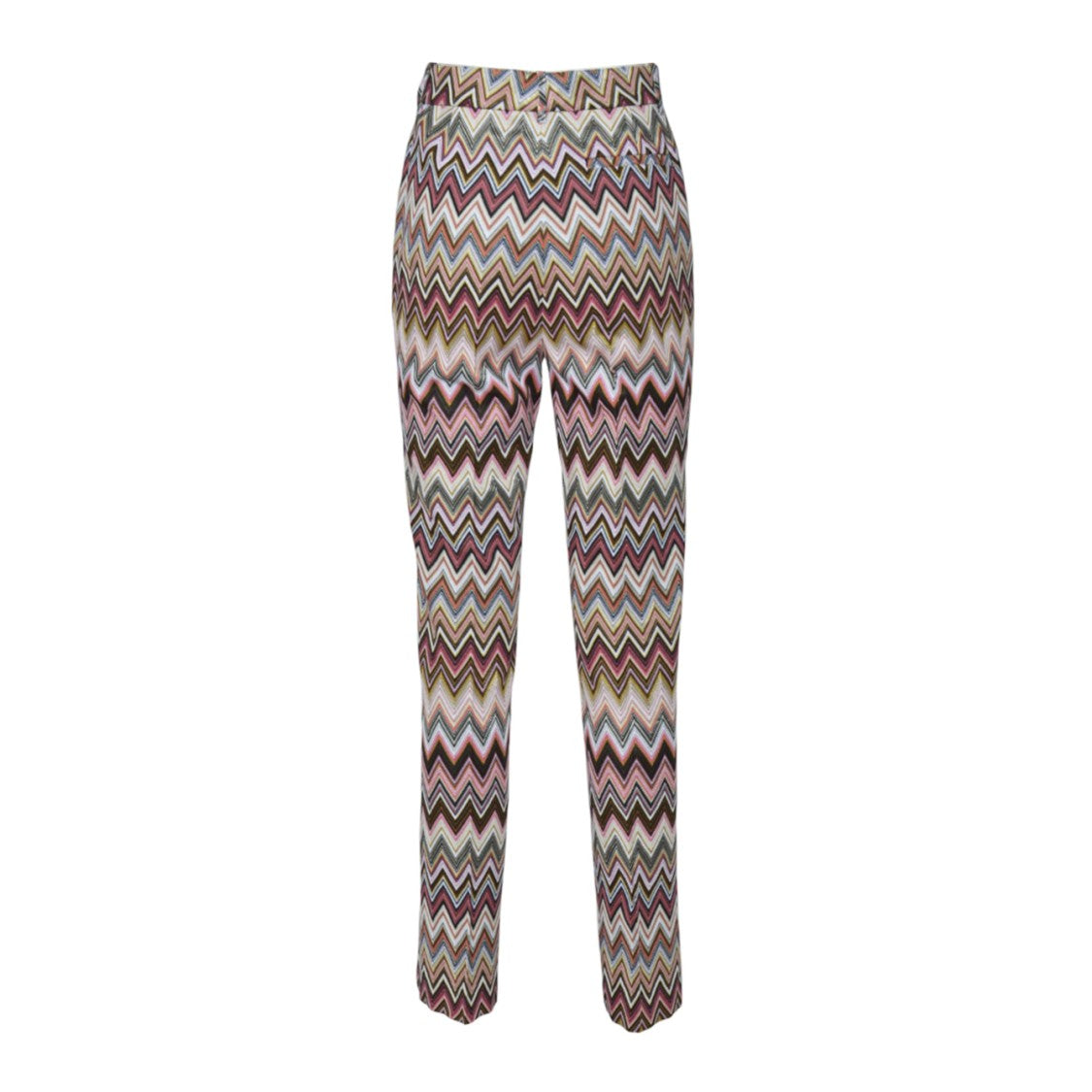 Missoni Crop Trousers In Cotton And Viscose Zig Zag Pattern Pink