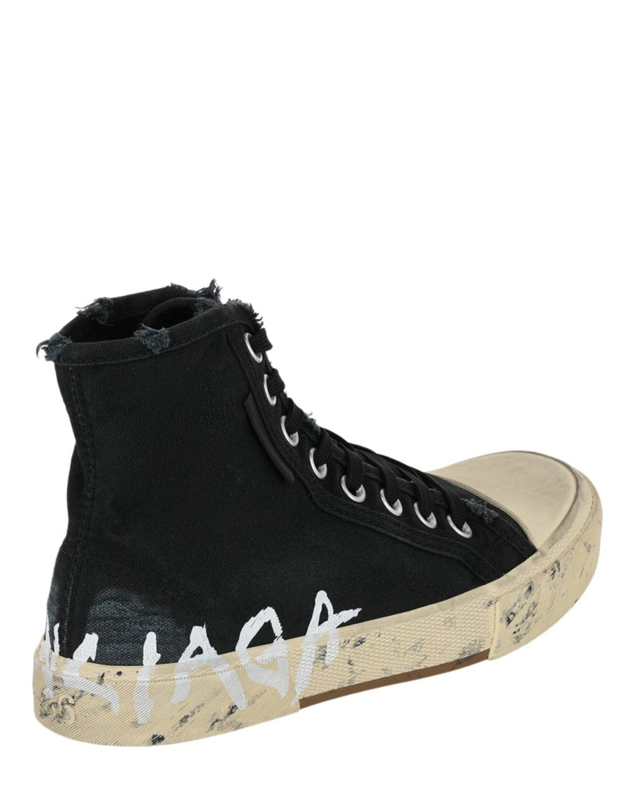 Balenciaga High-Top Sneakers With Distressed Sole And Graffiti Logo