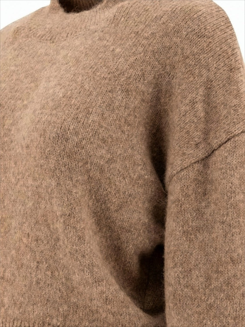 Jacquemus Cropped Sweater With High Neckline And Bold Logo