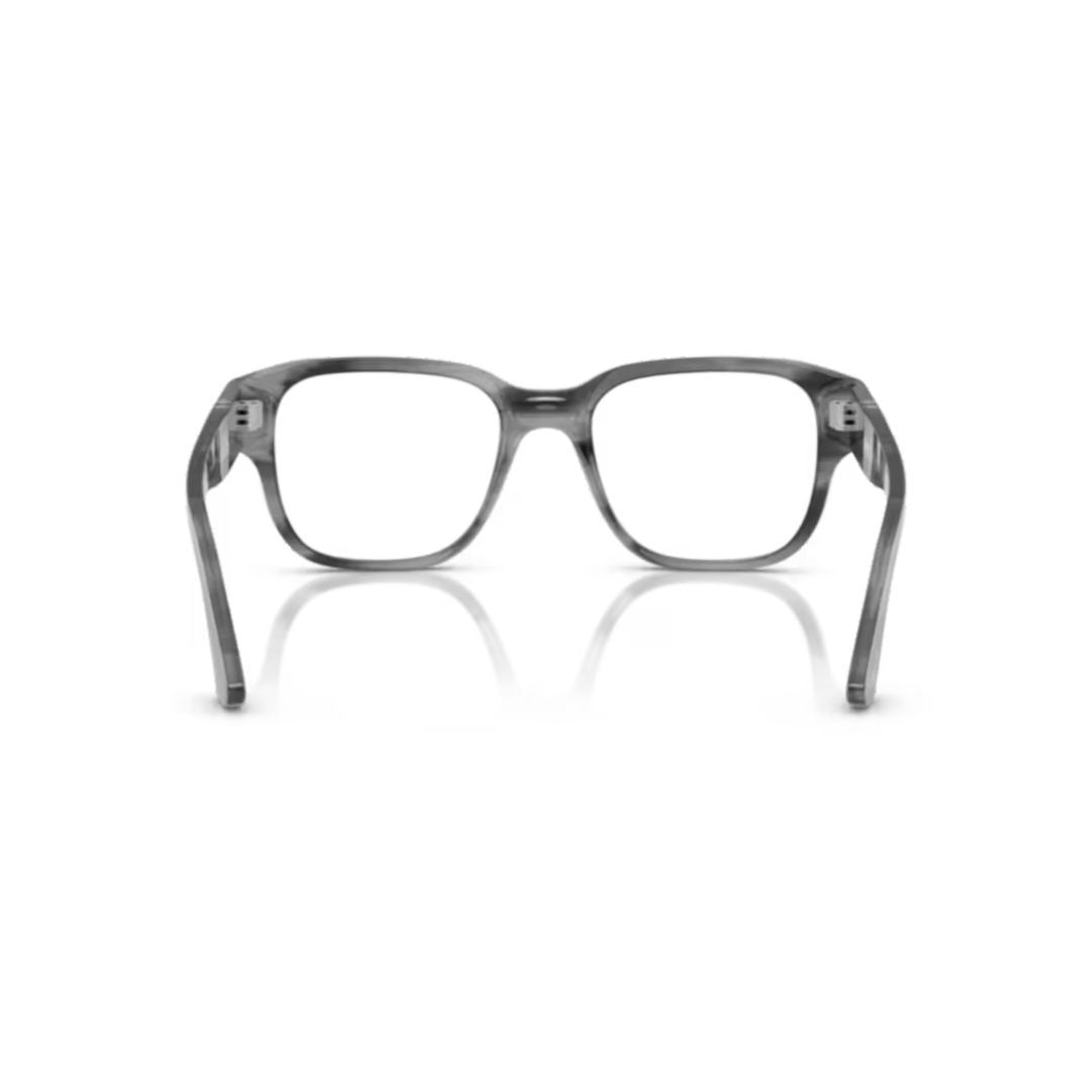 Persol 0Po3374v Translucent Grey Acetate Eyeglasses With Silver-Tone Accents