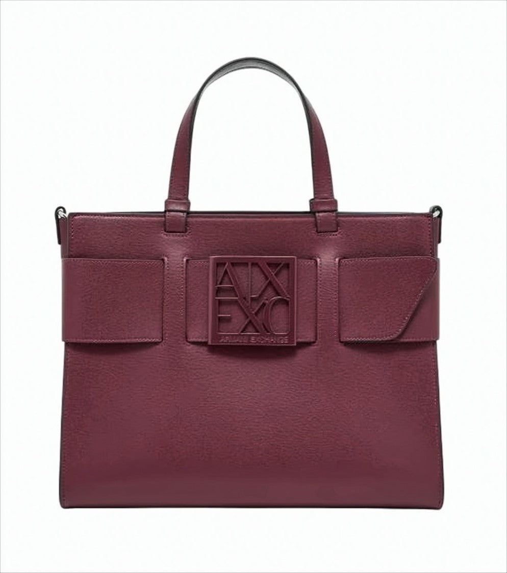 Armani Exchange Structured Shoulder Bag With Square Logo Buckle