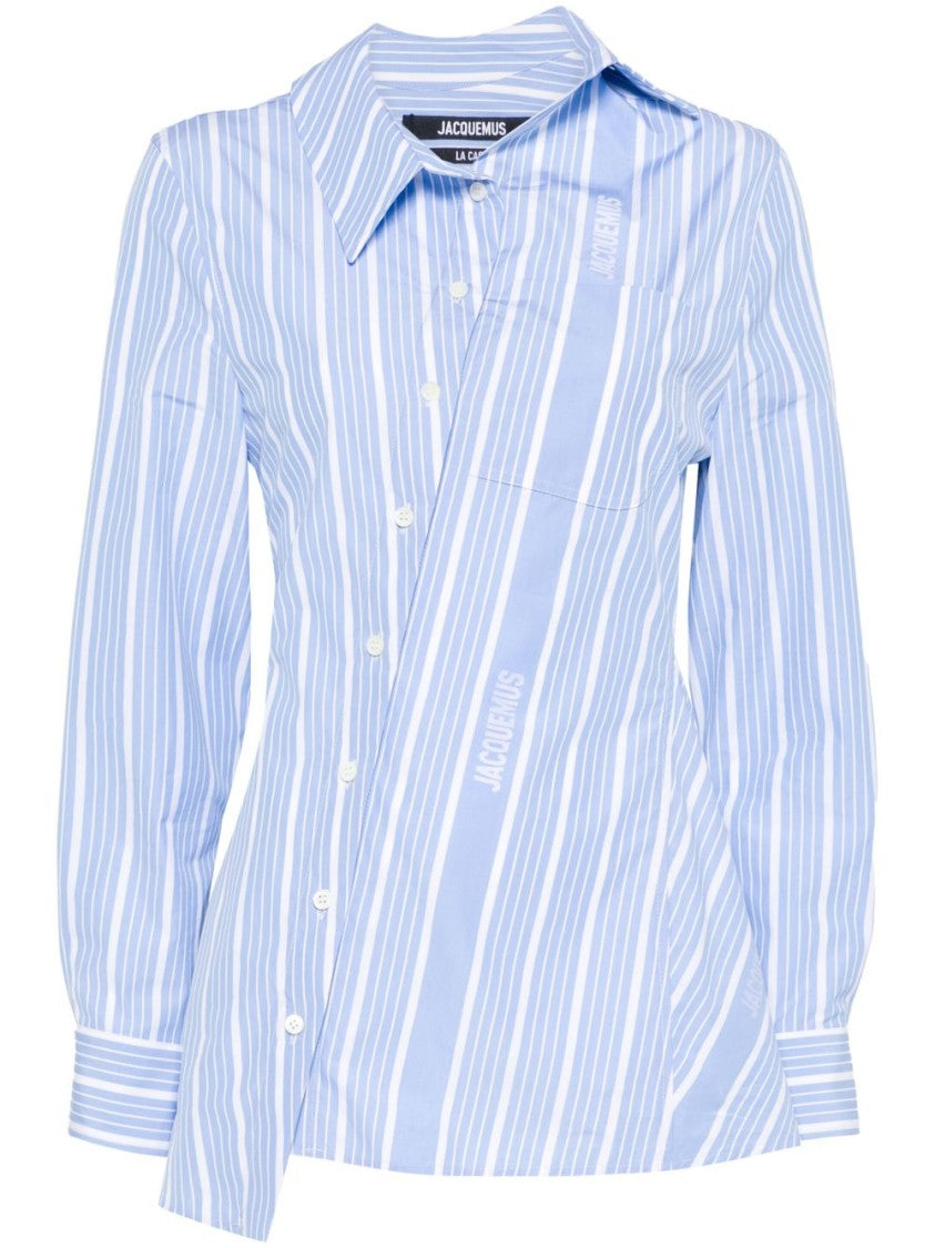 Jacquemus Striped Cotton Shirt With Classic Collar