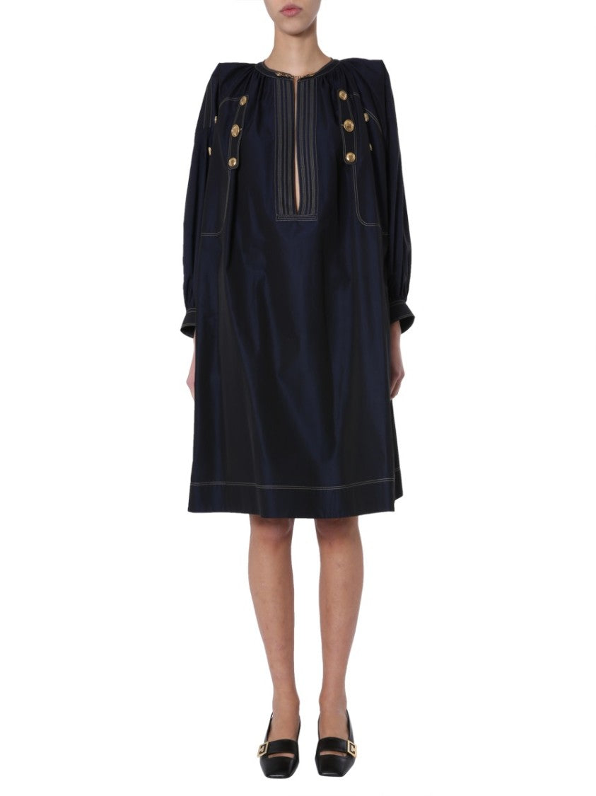 Givenchy A-Line Dress With Bold Button Closure