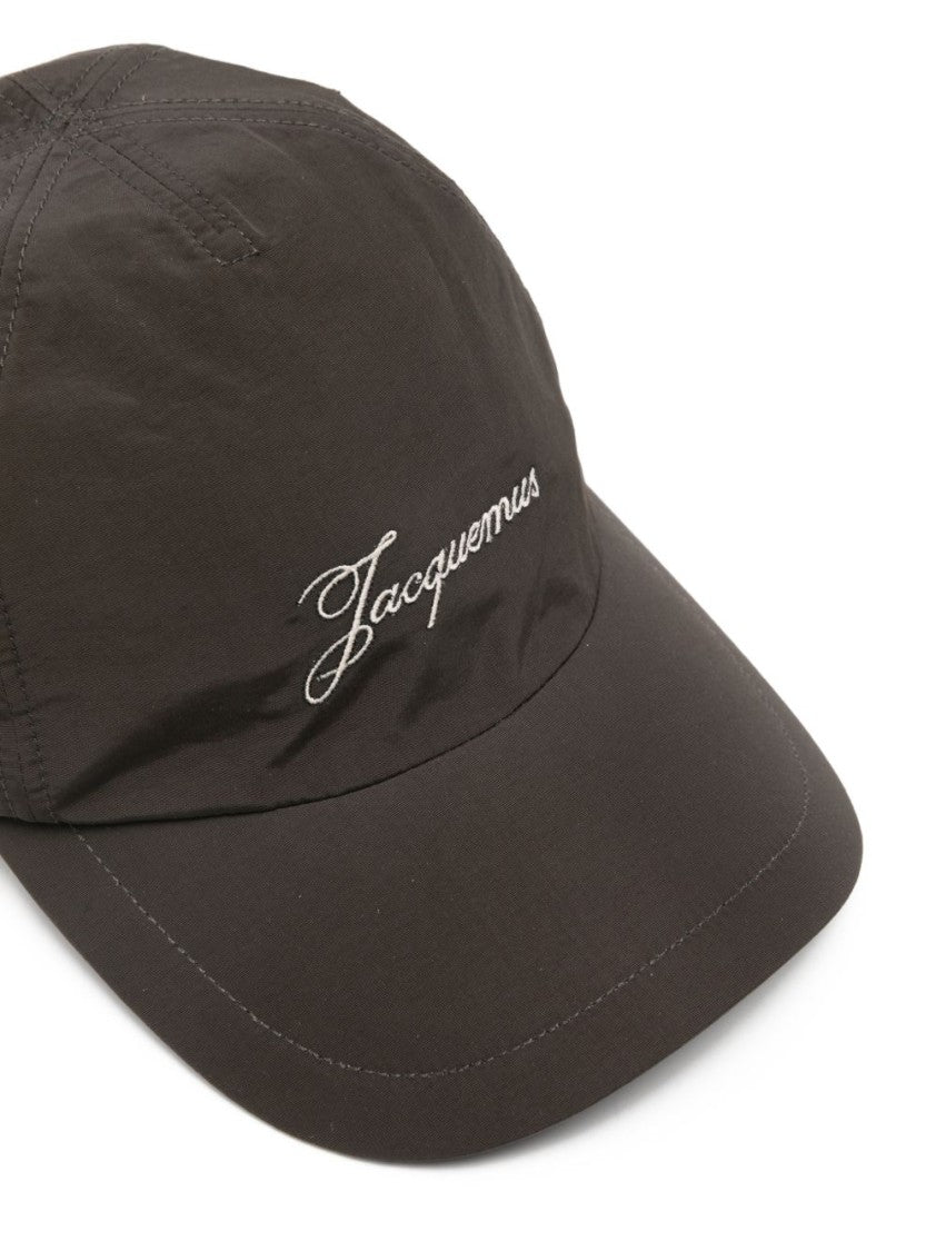 Jacquemus Dark Brown Embroidered Logo Toggle Hat