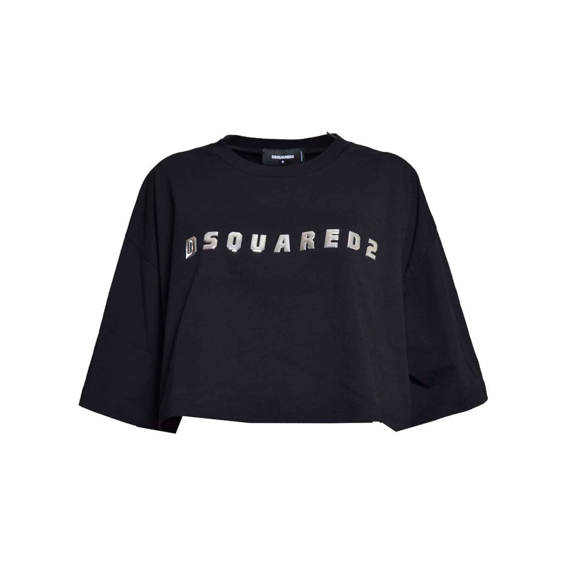 Dsquared2 Black Cotton Oversize Crop T-Shirt