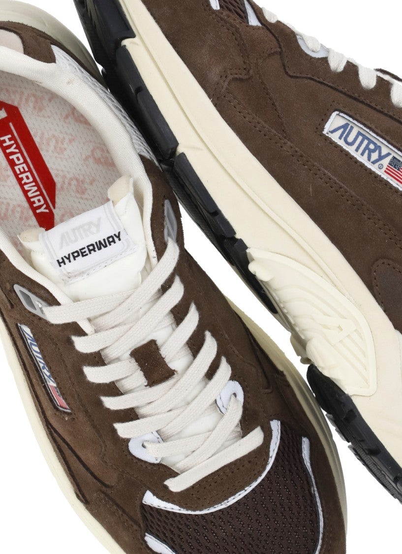 Autry Brown Hyperway Low Suede Sneakers
