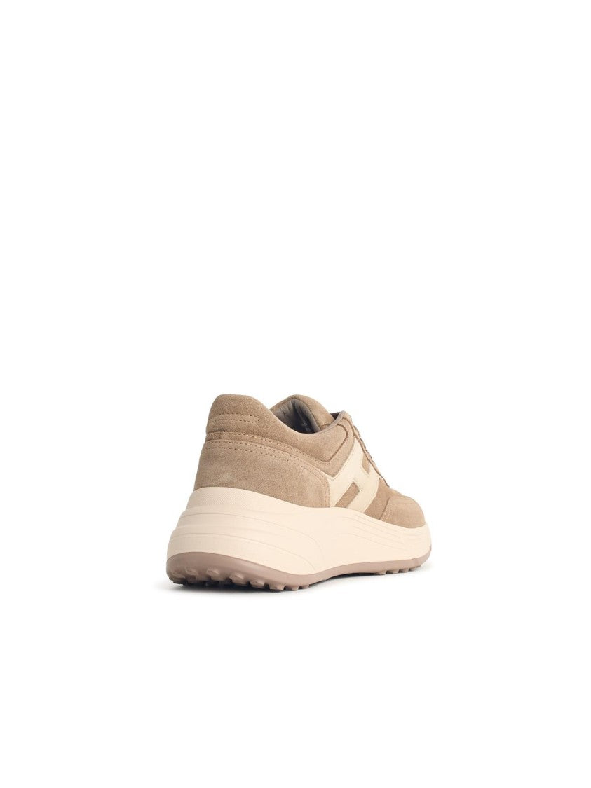 Hogan 'Hi-Fi' Beige Suede Sneakers