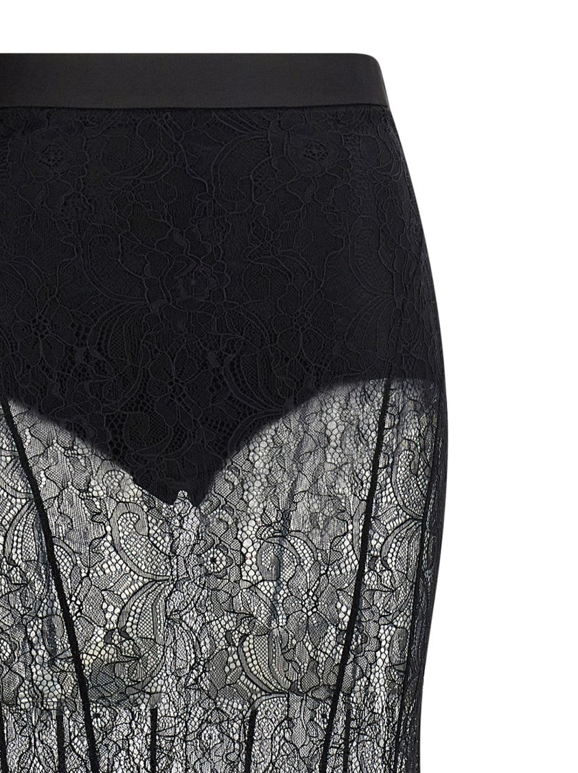 Elisabetta Franchi Lace Long Skirt