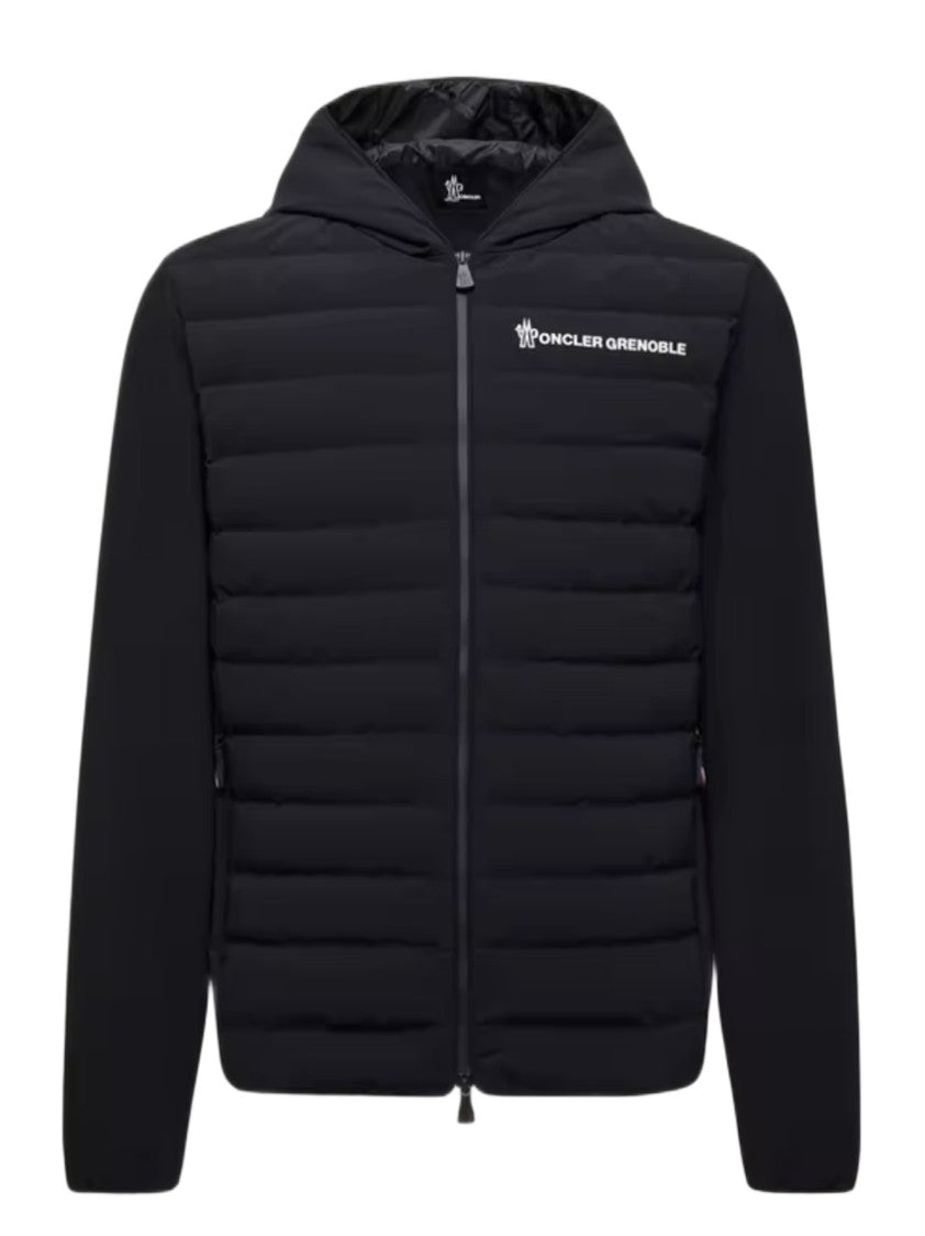Moncler Grenoble Hooded Padded Sweatshirt With Quilted Front Panel
