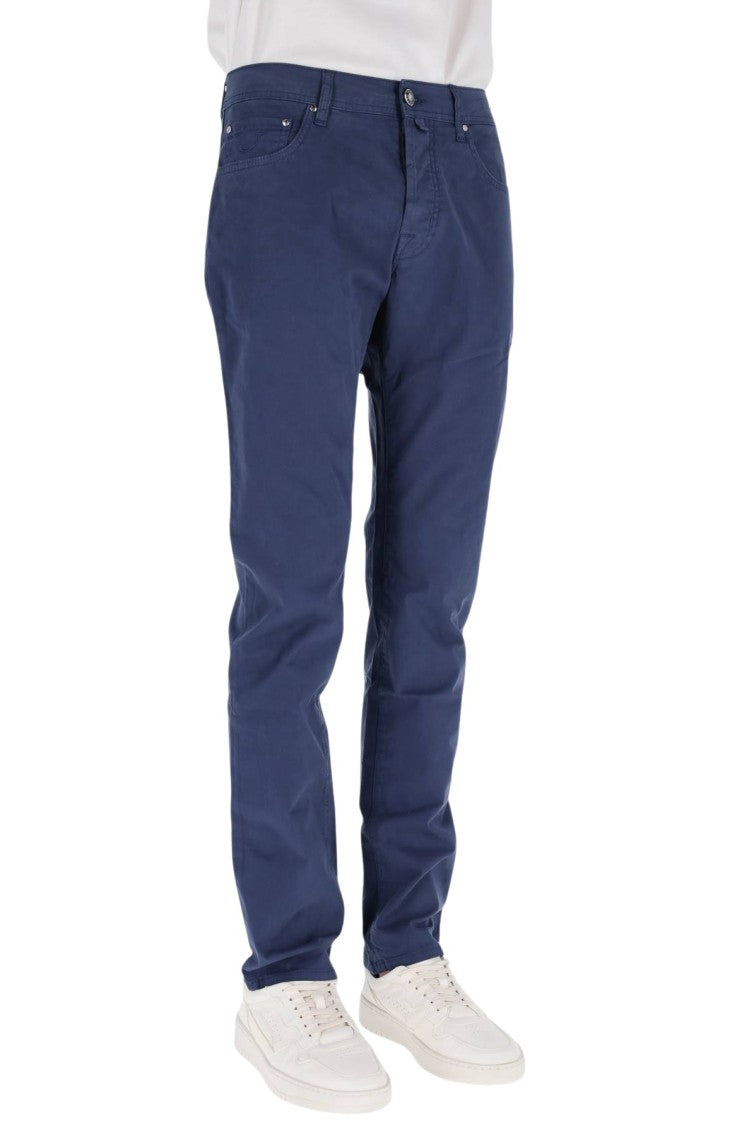 Jacob Cohen Slim-Fit Five-Pocket Cotton Pants With Unique Details