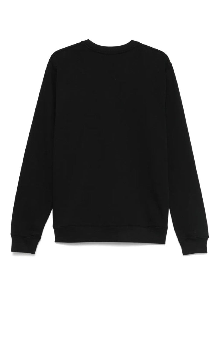 Msgm Crew Neck Black Cotton Sweatshirt
