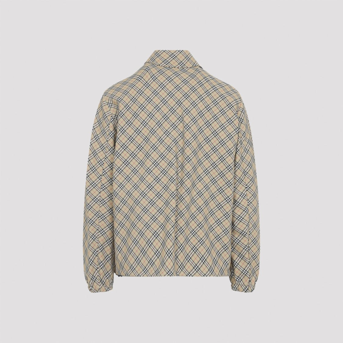 Burberry Beige Check Patterned Lightweight Jacket