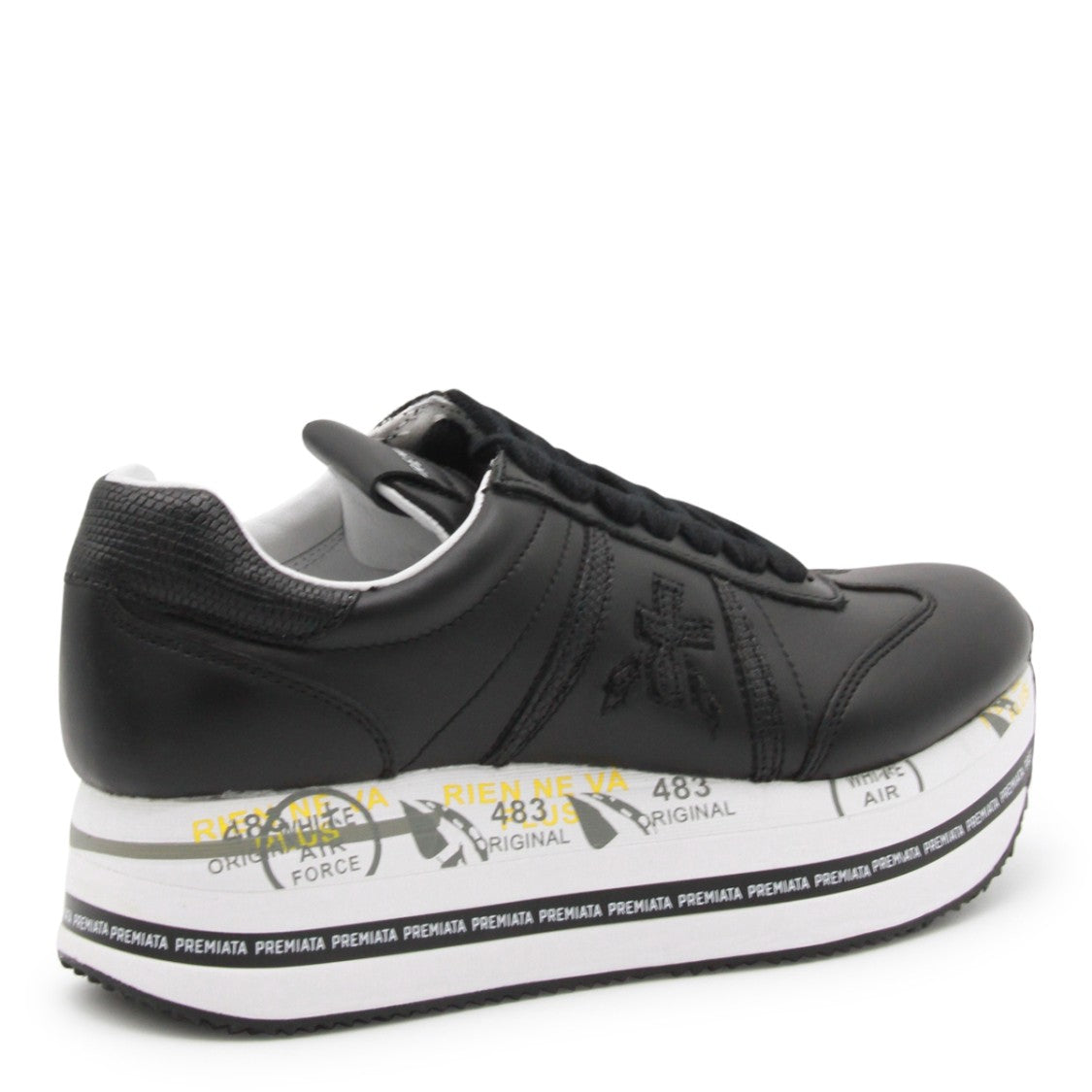 Premiata Black Leather Beth Sneakers