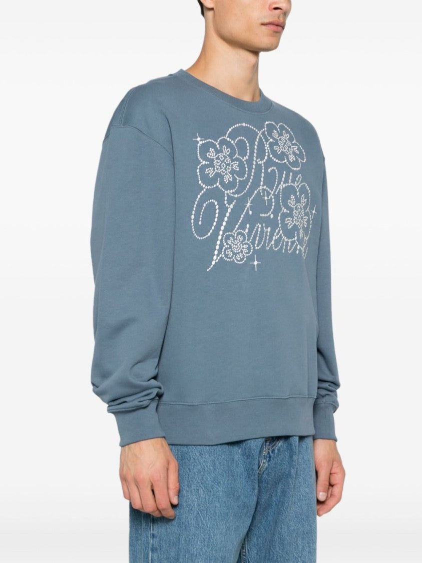 Kenzo Textured Blue Cotton Jersey Sweatshirt