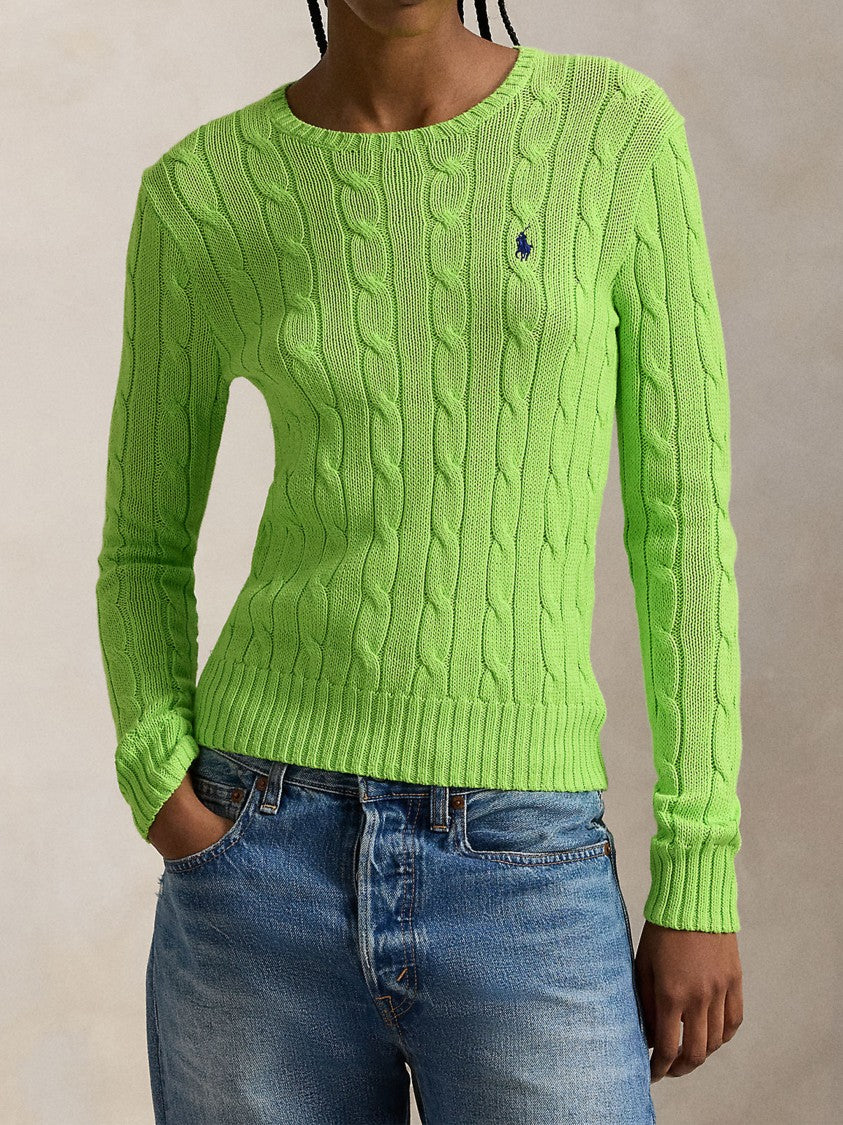 Polo Ralph Lauren Lime Green Julianna Pullover Cotton Sweater