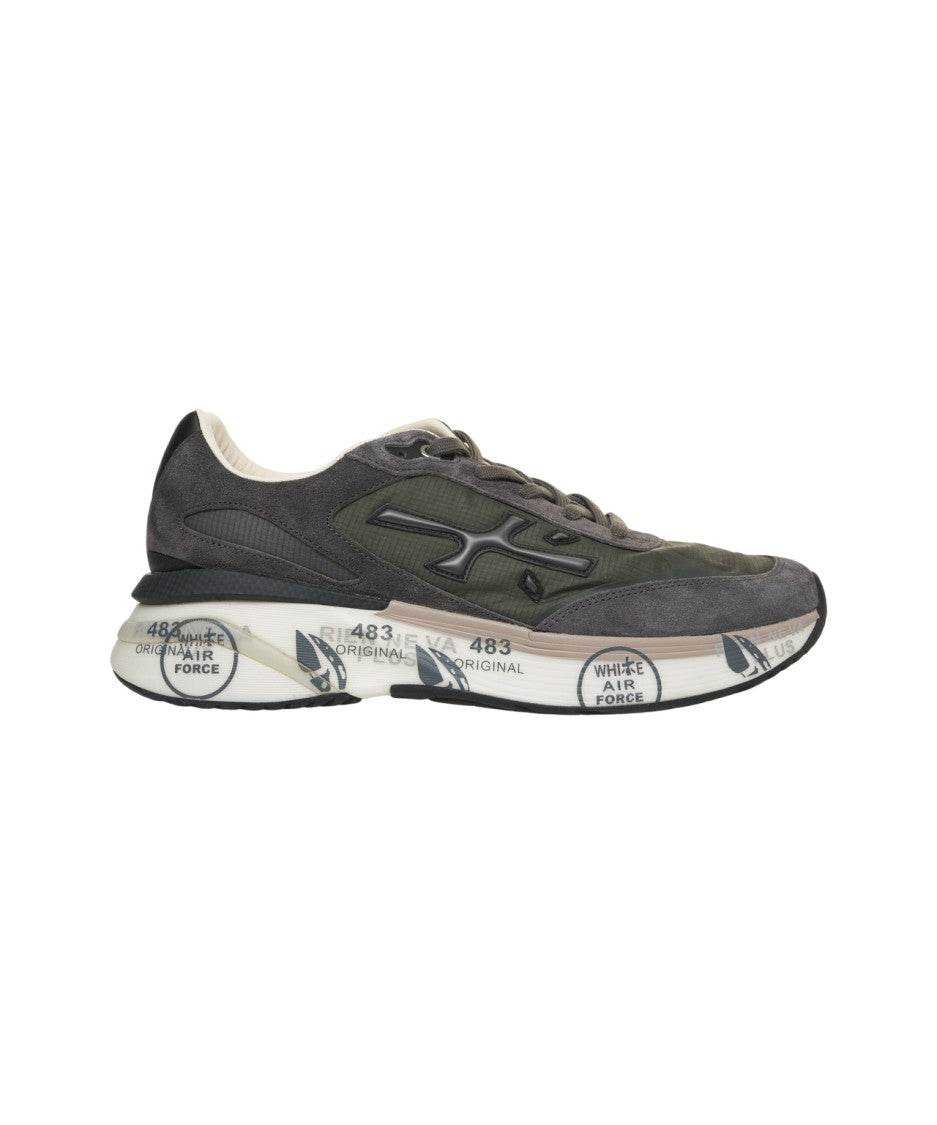 Premiata Moerun Sneakers With Suede And Fabric Combination