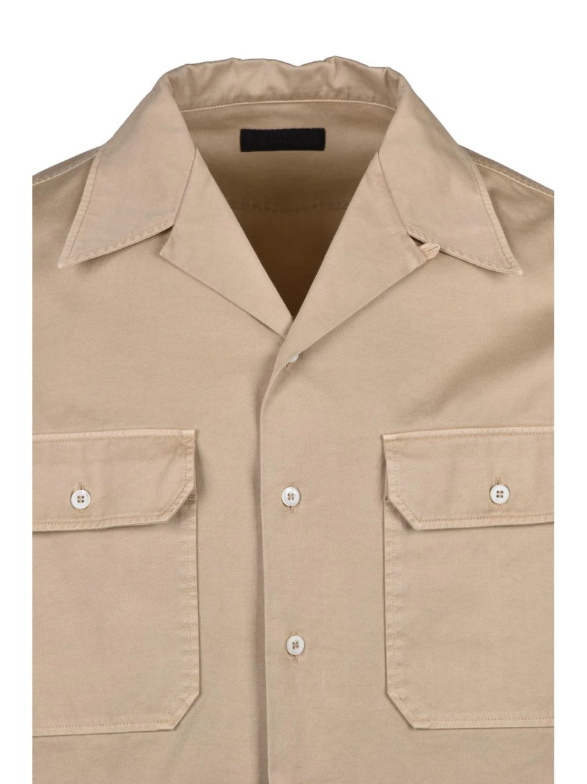Prada Straight Oversize Cotton Shirt - Khaki