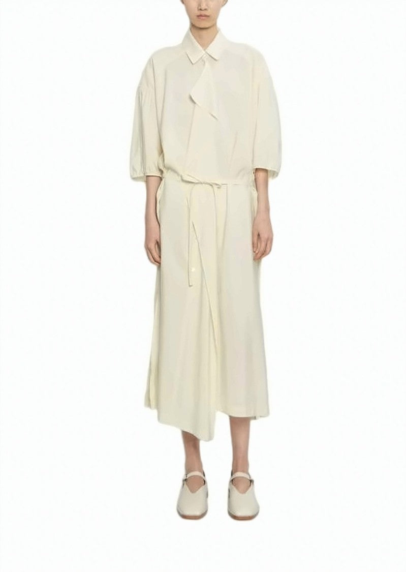 Lemaire Silk-Blend Midi Dress With Classic Collar