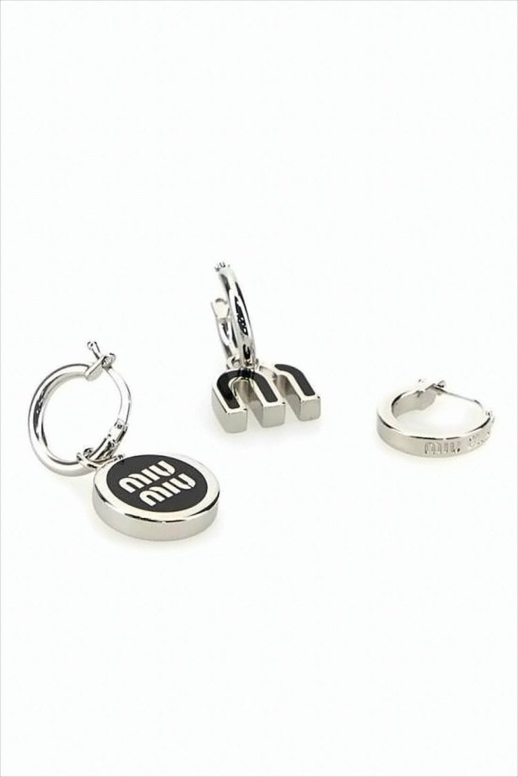 Miu Miu Set Of Three Silver-Tone Hoop Earrings