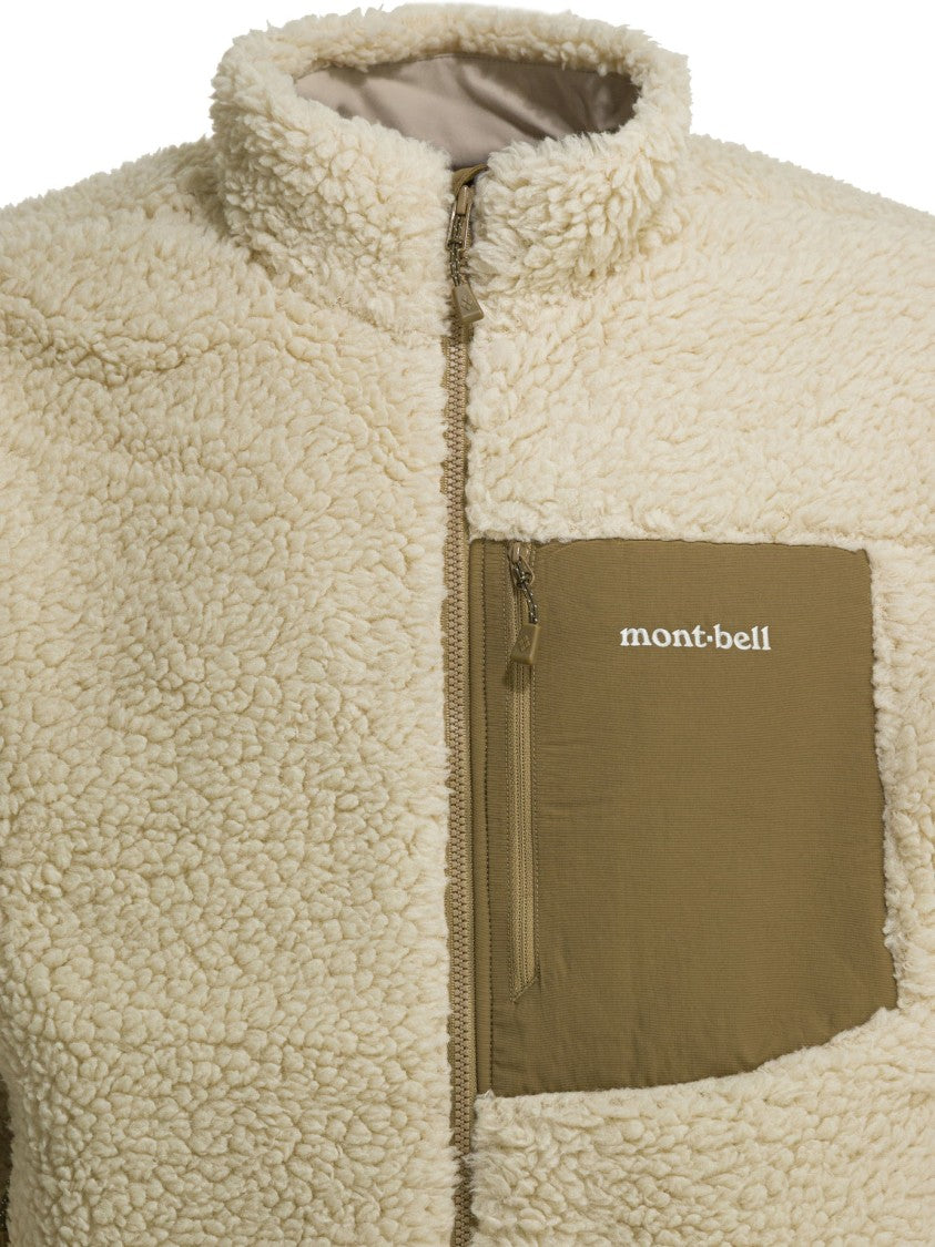 Montbell Textured Fleece Jacket With High Collar And Functional Pockets