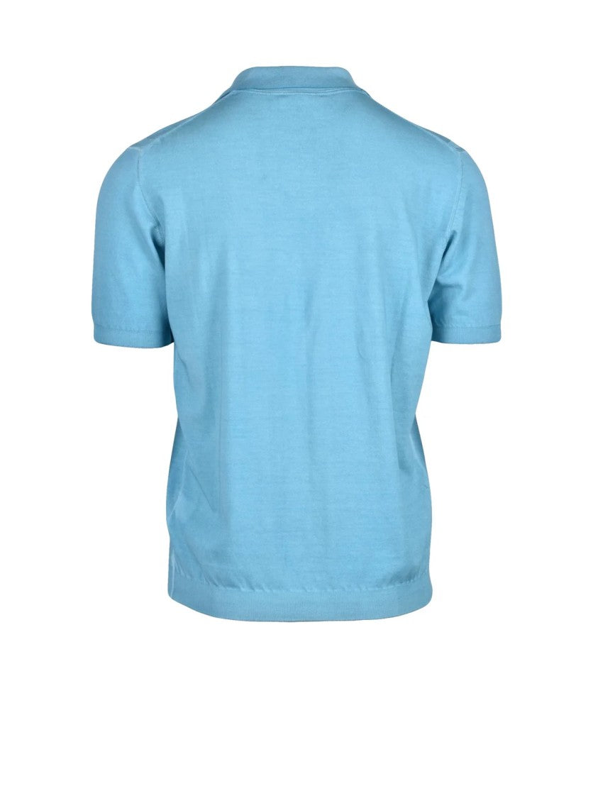 Kangra Aqua Cotton Polo Knit