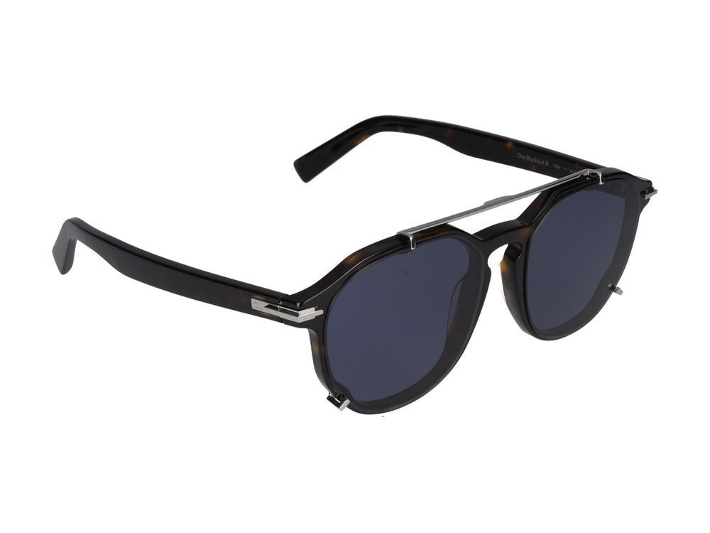 Dior Geometric Frame Sunglasses With Distinctive Silver Accents