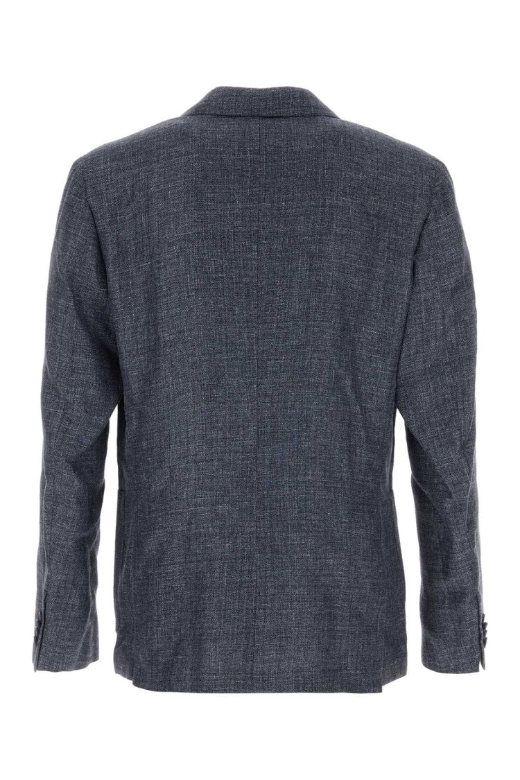 Zegna Blue Linen Blend Blazer