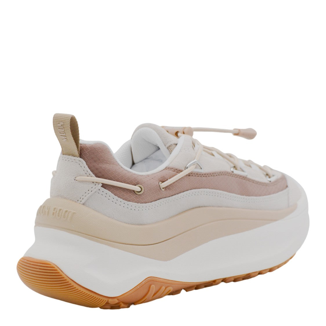 Moon Boot Sneakers With Sculpted Beige And White Design
