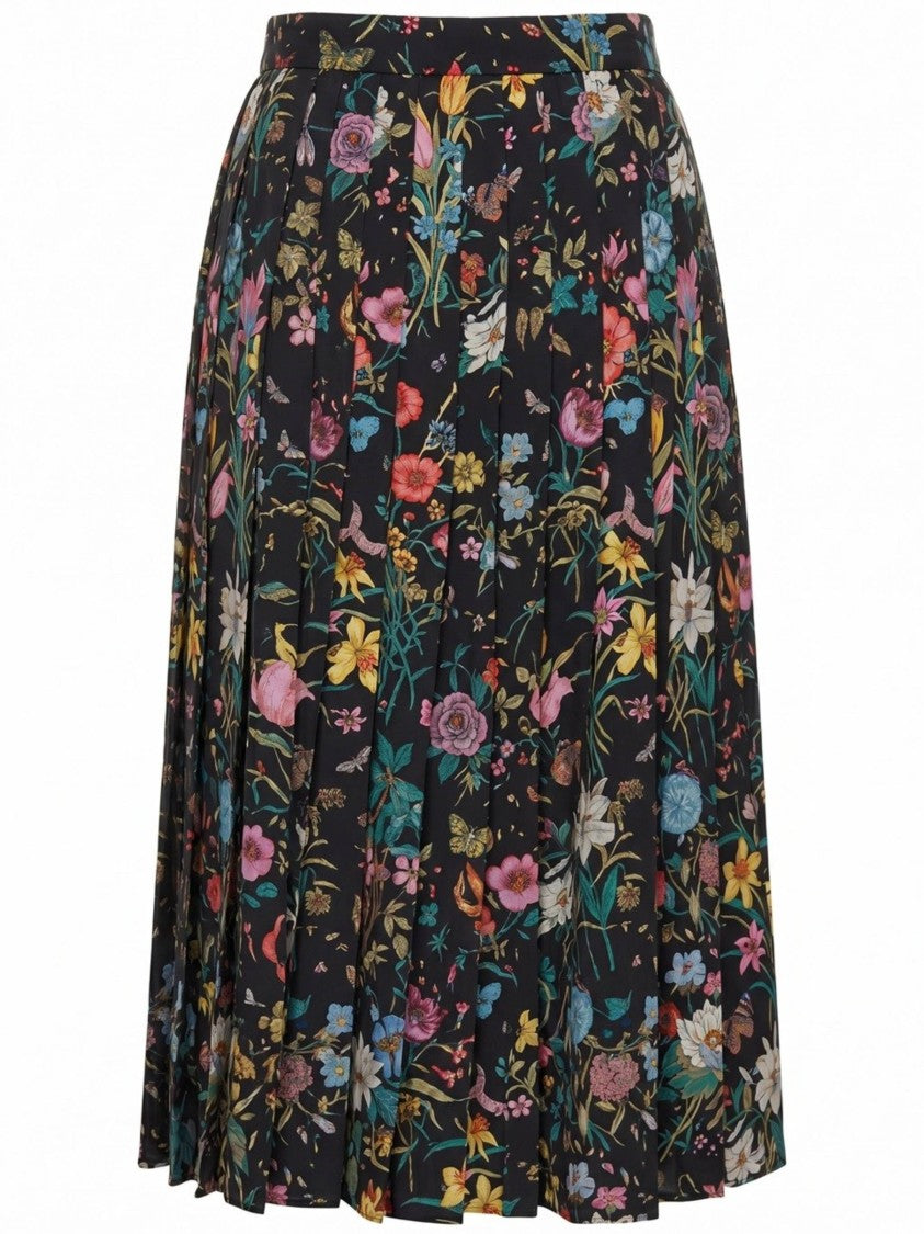 Gucci Black Skirt Pleated Midi Bottom