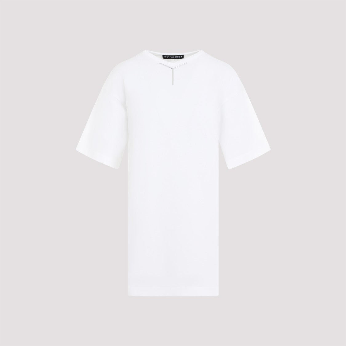 Y/Project Y Chrome Optic White Cotton T-Shirt