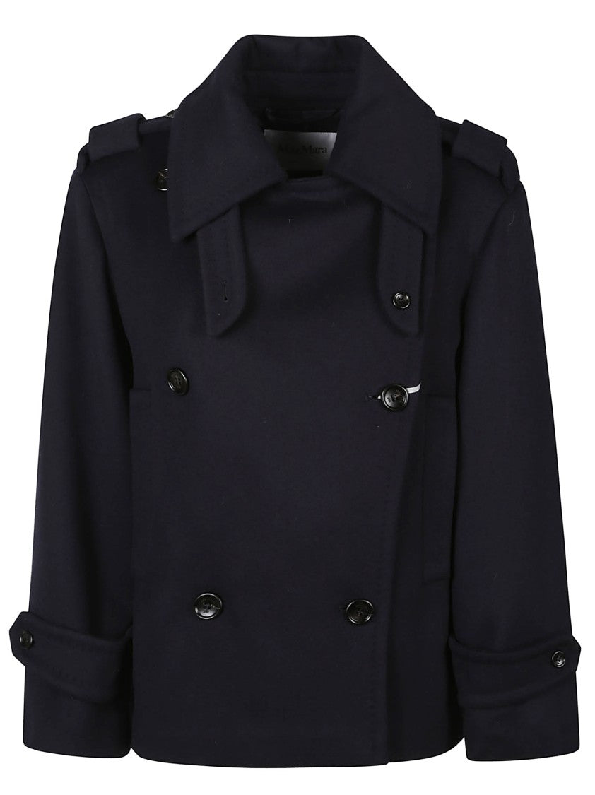 Max Mara Laveno Cropped Double Breasted Wool Jacket