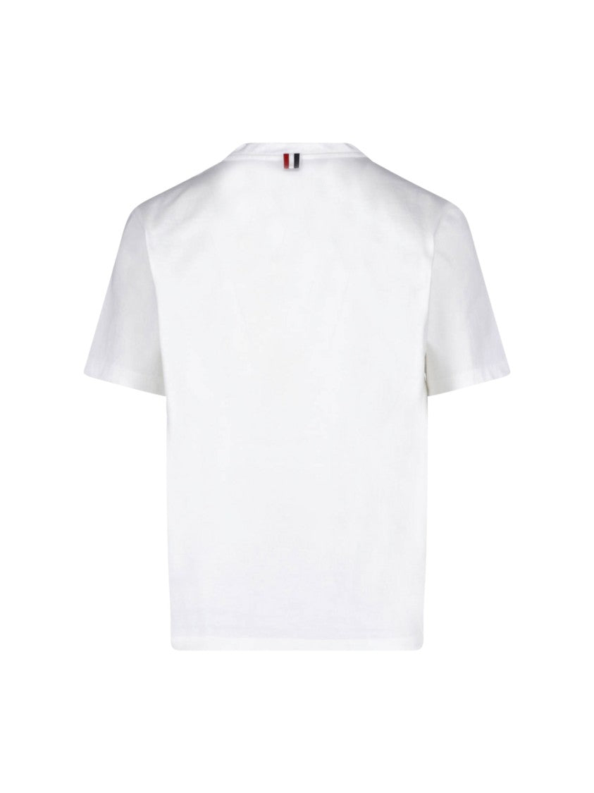 Thom Browne White Classic Crew Neck Cotton T-Shirt