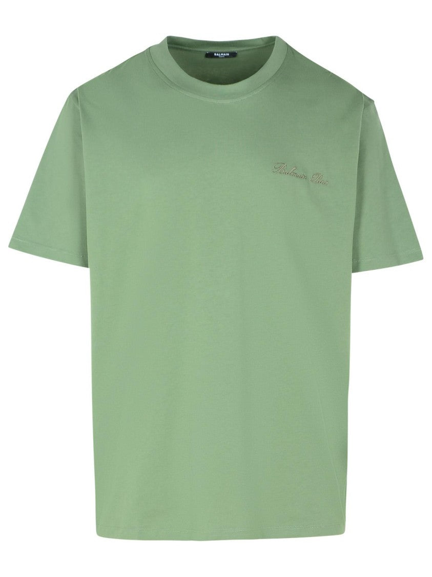 Balmain Green Cotton T-Shirt