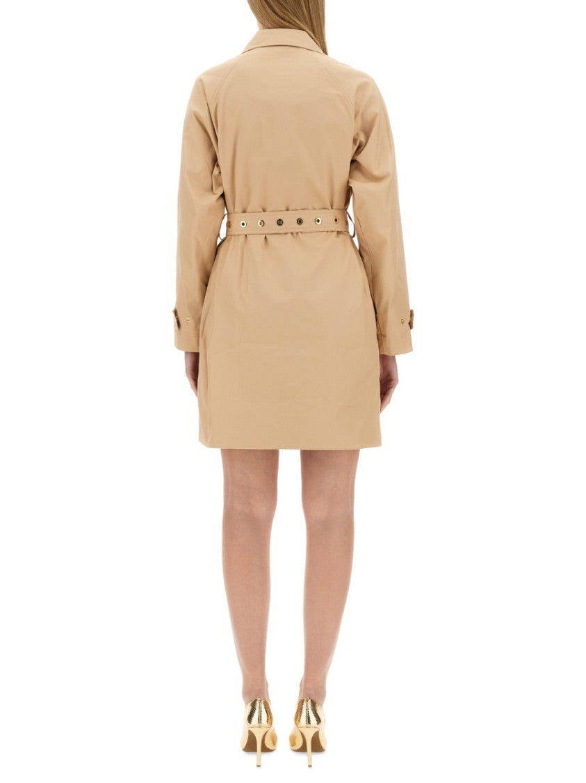 Michael Michael Kors Belted Cotton Trench Coat With Classic Collar And Button Details