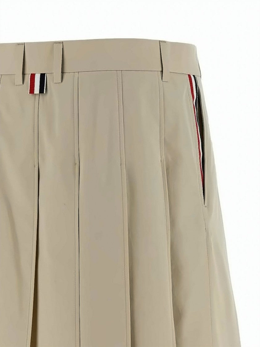 Thom Browne Structured Pleated Cotton Skirt