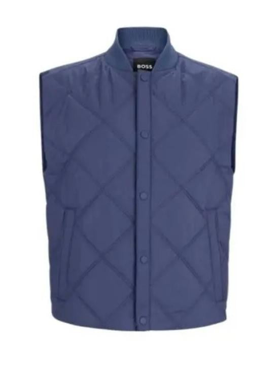Hugo Boss Diamond-Quilted Vest With High Collar And Snap Closure