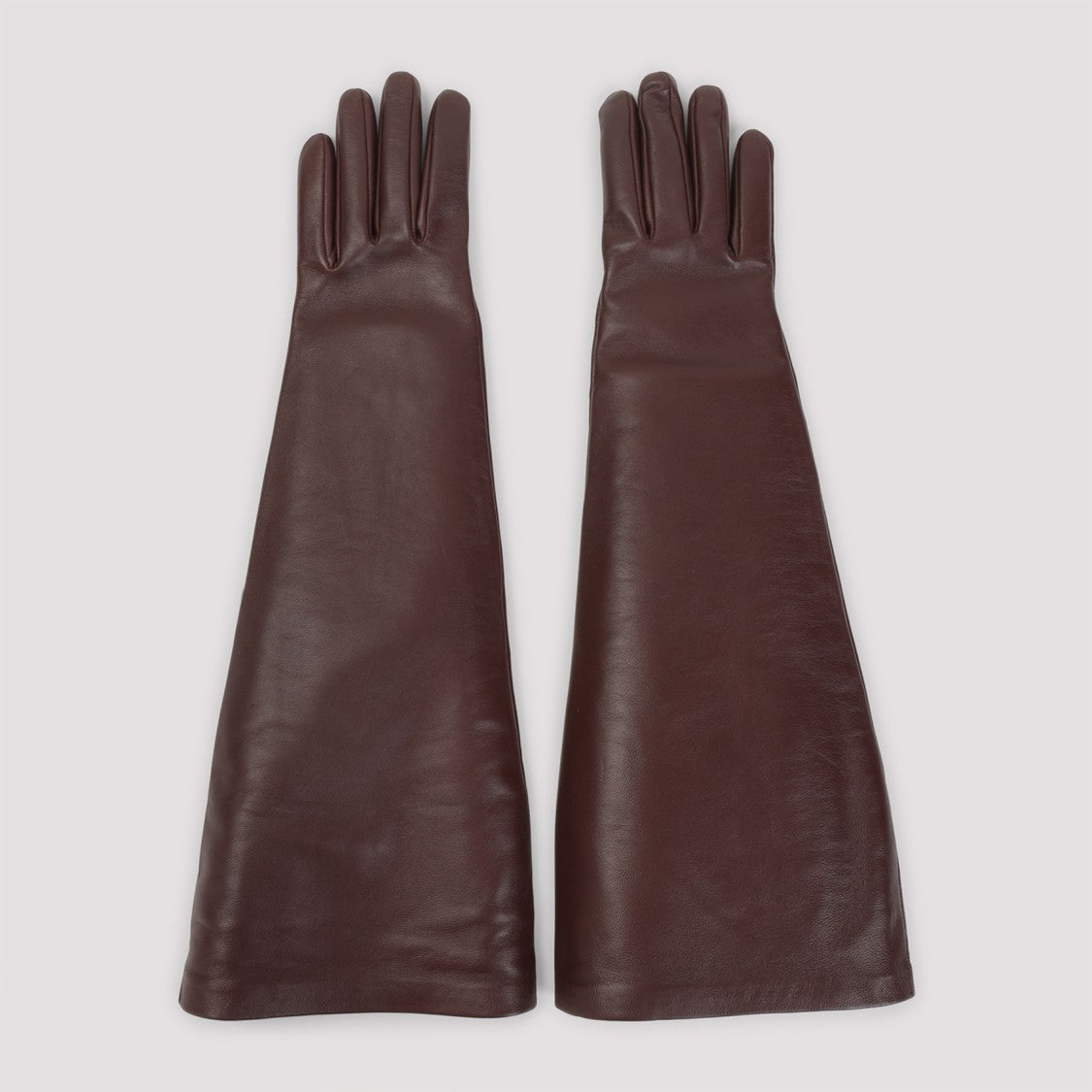 Saint Laurent Dark Brown Nappa Leather Gloves