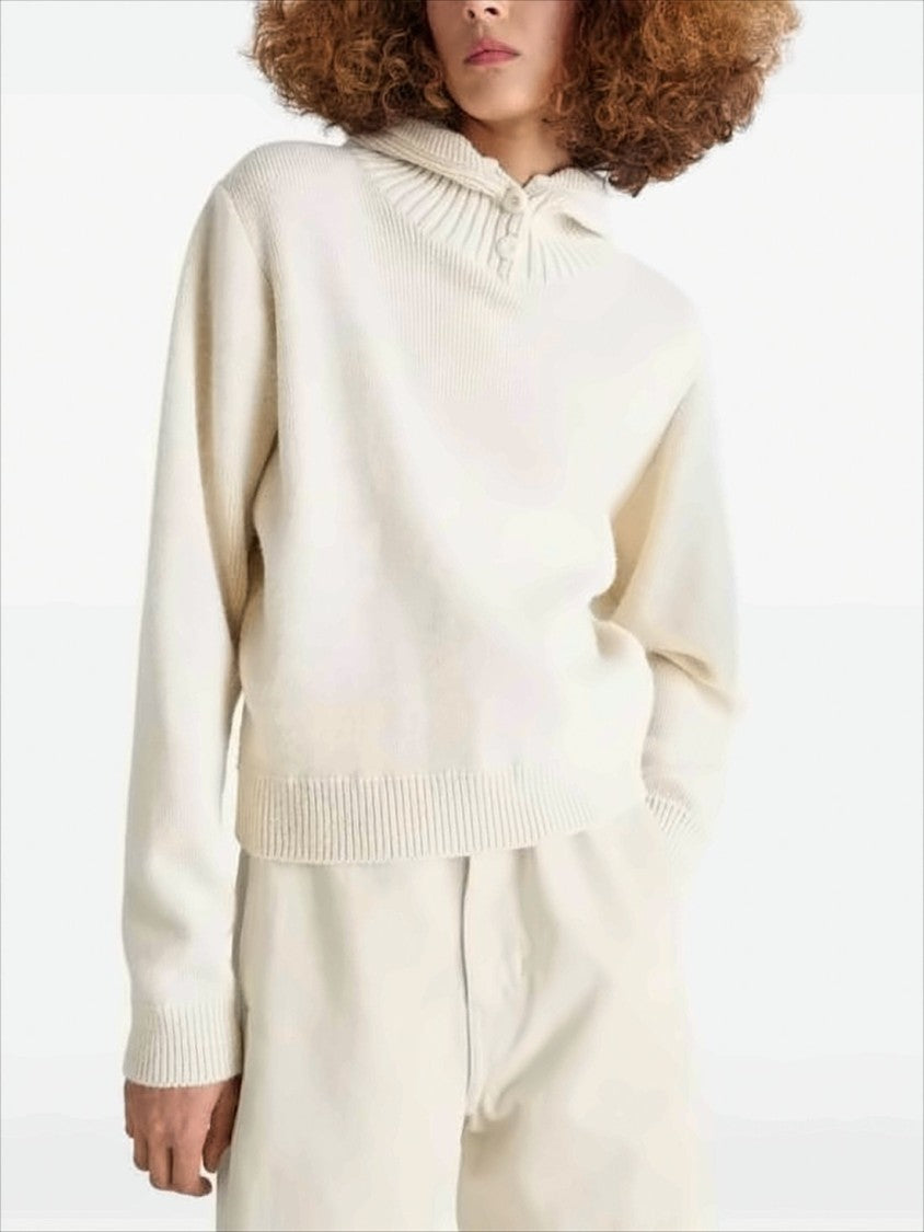 Lemaire Minimalist Ribbed Hooded Sweater With Cropped Fit