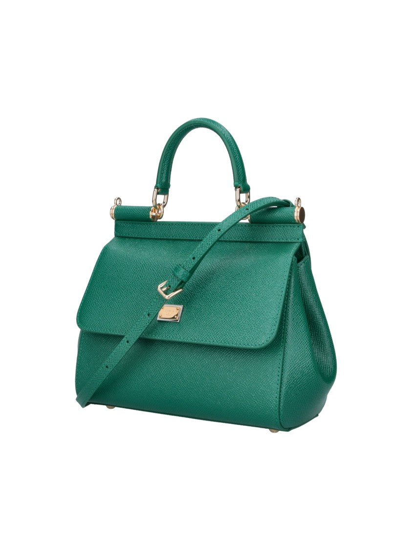 Dolce & Gabbana Green Sicily Leather Tote Bag