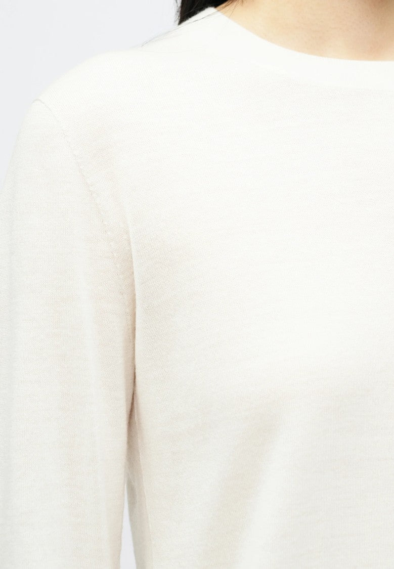 Max Mara Malesia Knit Top In Ivory White Wool-Cashmere Blend