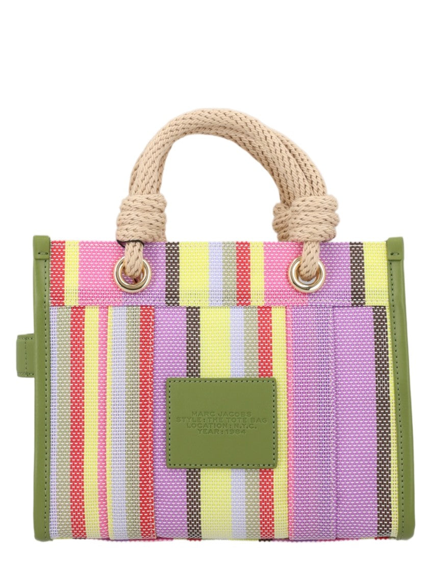 Marc Jacobs Vibrant Striped Tote Bag With Sturdy Rope Handles