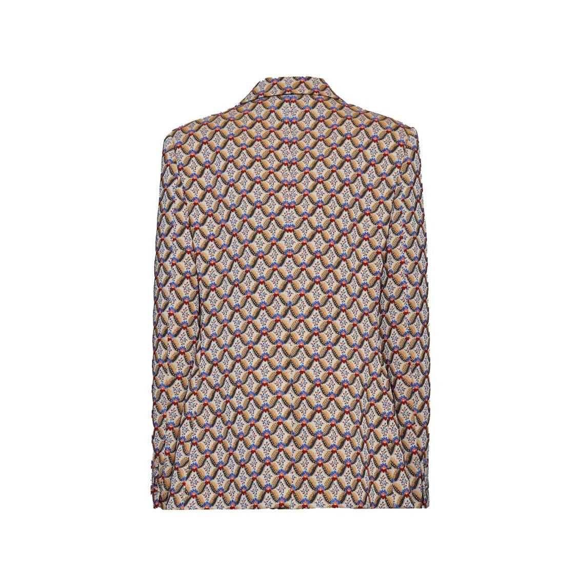 Etro Jacquard Double Breasted Blazer Multicolored Tie Patterns
