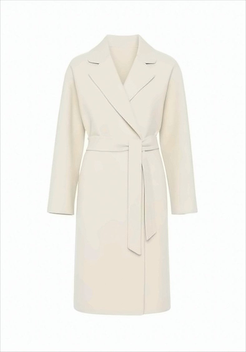 Max Mara Ajaccio Wool Blend Coat With Belted Waist