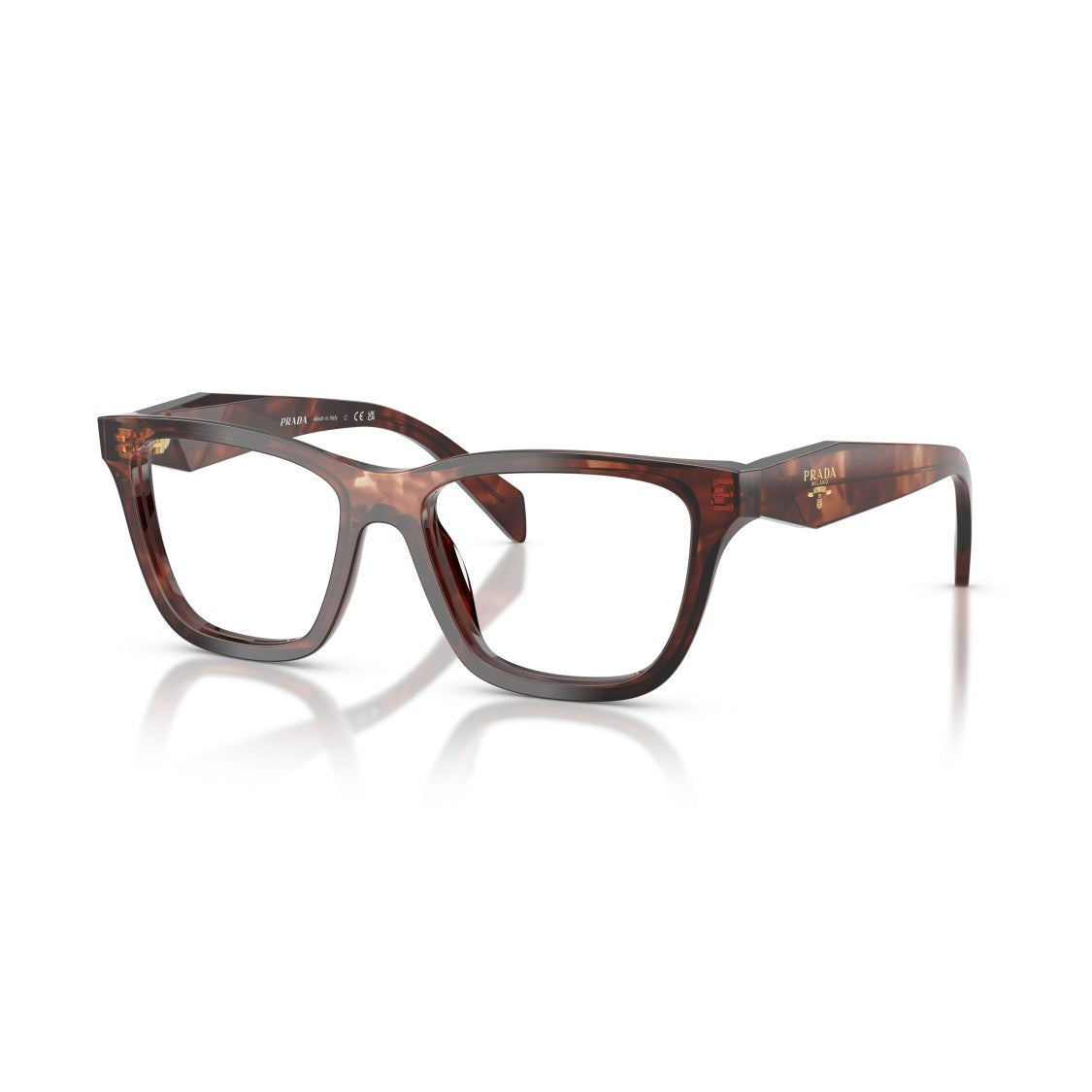 Prada 0Pr C10v Oversized Tortoiseshell Frame Sunglasses