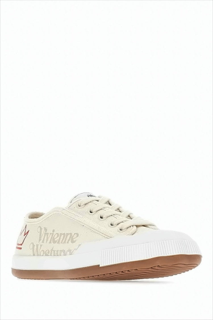 Vivienne Westwood Low-Top Canvas Sneakers With Distinctive Crown Emblem