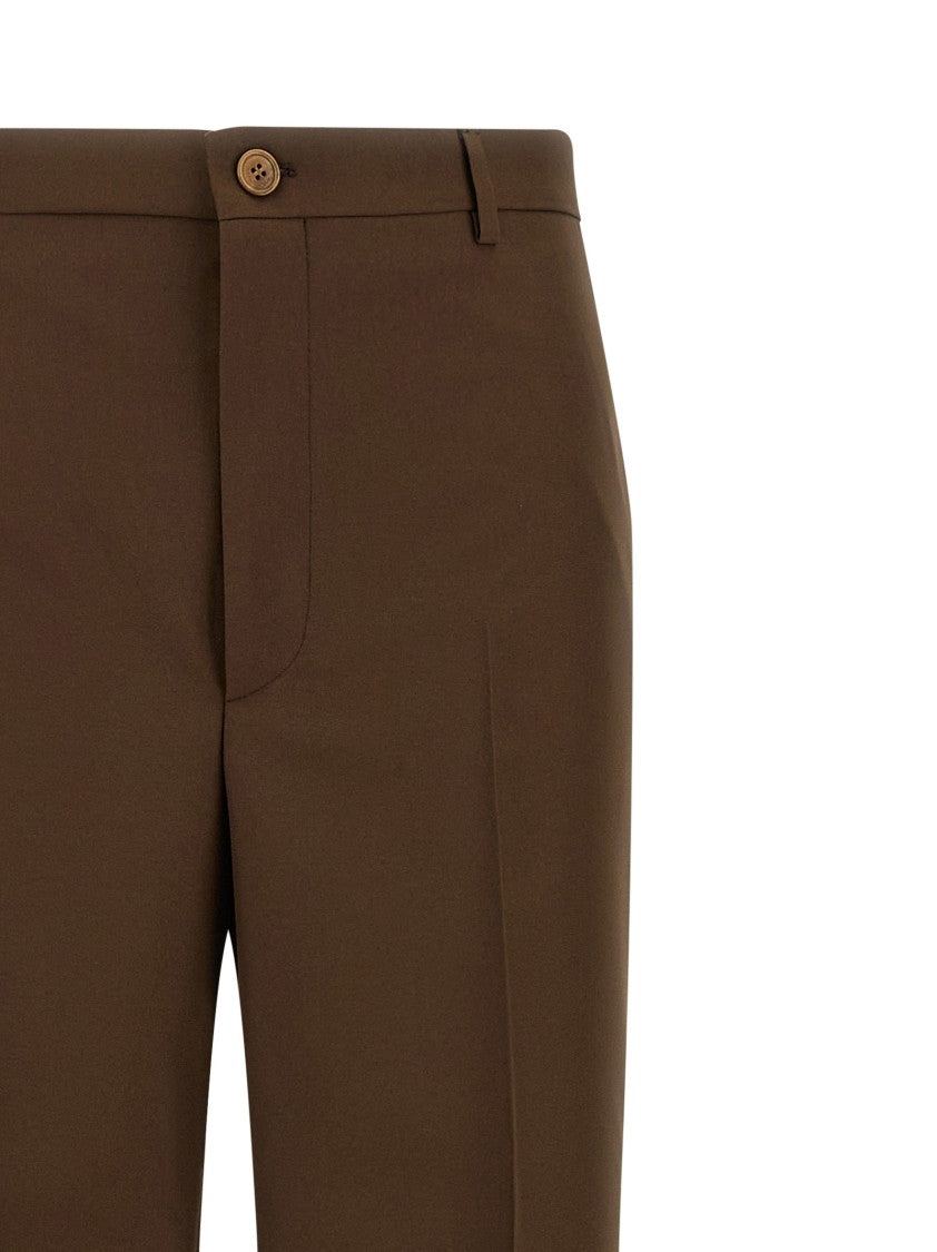 Gucci Wide-Leg Tailored Trousers With Pressed Pleat And Pocket Detailing