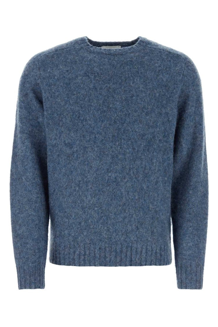 Harmony Melange Blue Wool Shaggy Sweater
