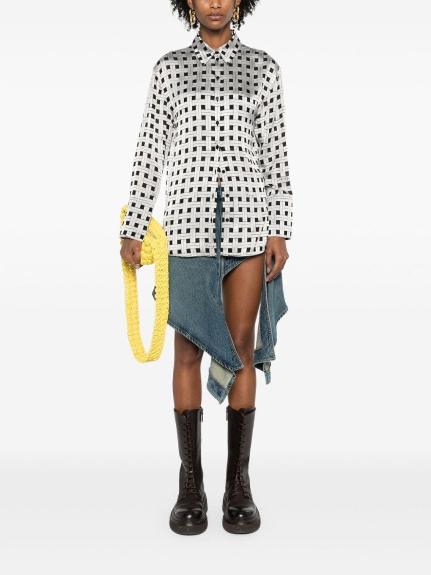 Kenzo Grey Satin Finish Top