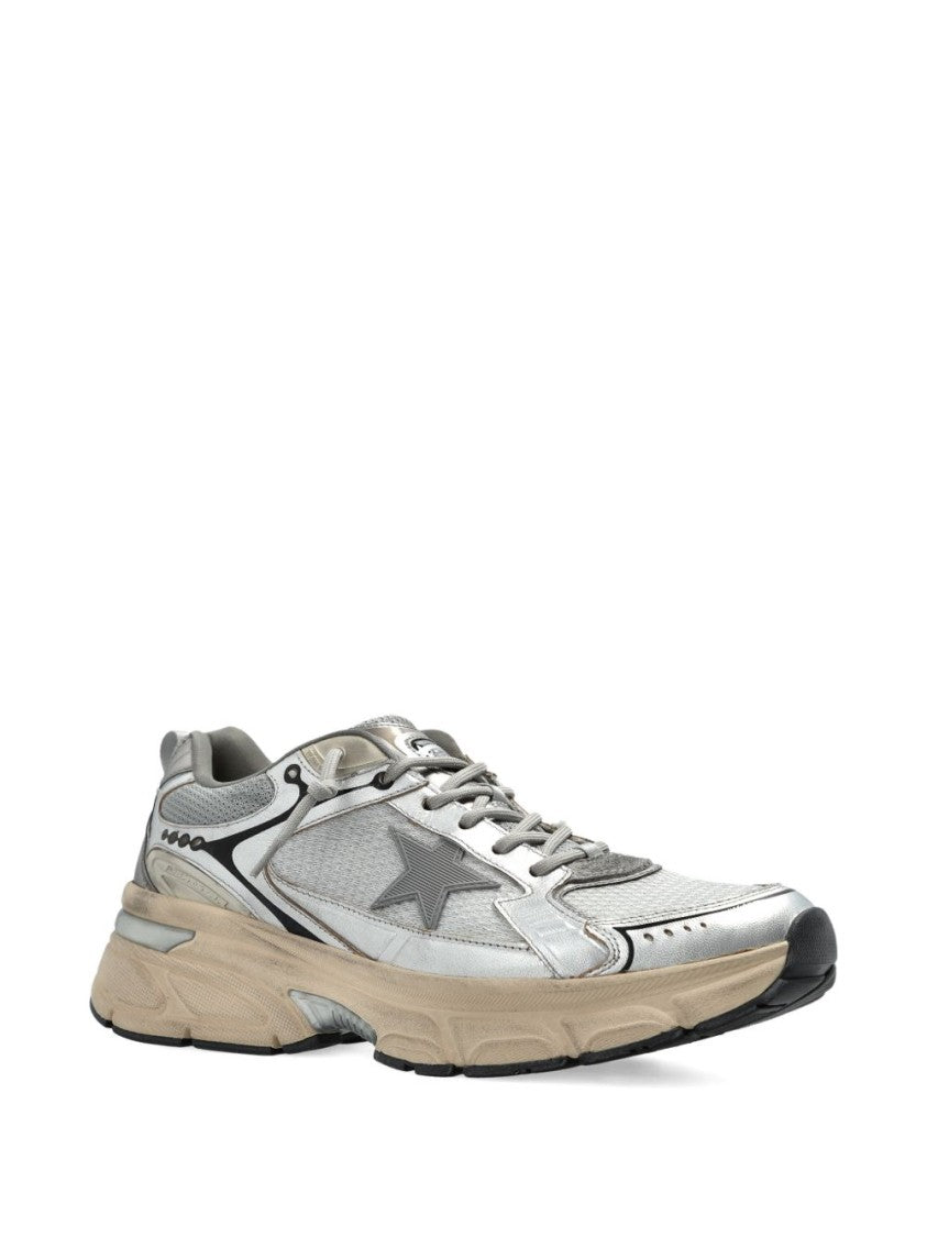 Golden Goose Silk And Nylon Panelled Lace Sneakers