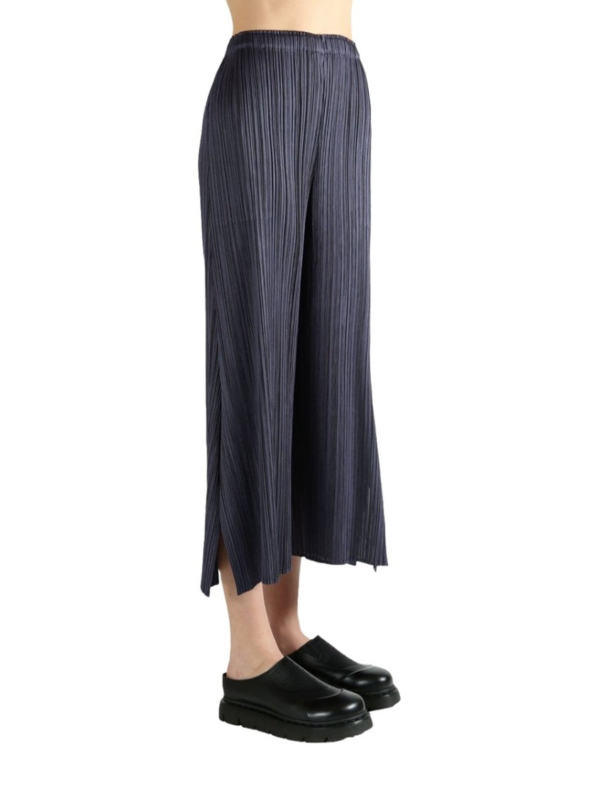 Pleats Please Issey Miyake Blue Monthly Colors Polyester Cropped Pants